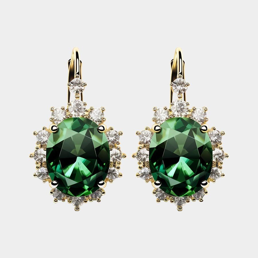 Exquisite 18K Gold Diamond Cluster Earrings